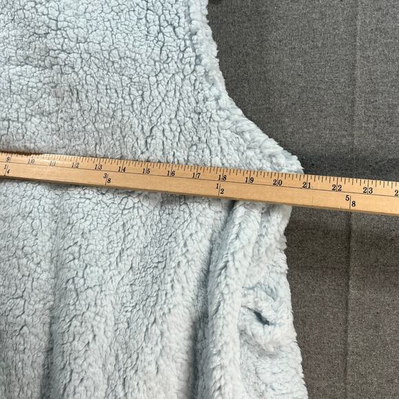 BumbleBella by Jill Martin Sherpa Shawl Collar Long Vest Baby Blue, X-Small - Picture 10 of 11